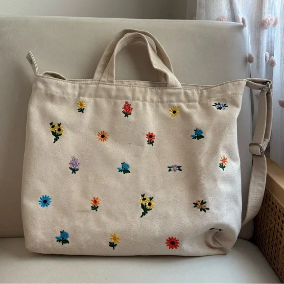 Baggu Ditsy Floral Zip Horizontal Duck Bag - Picture 6 of 9